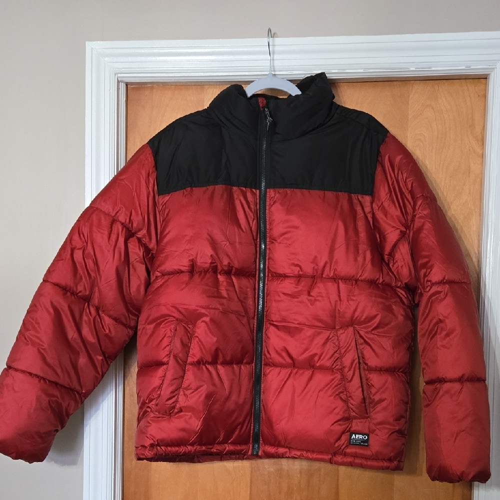 Aeropostale Red and Black Puffer Jacket